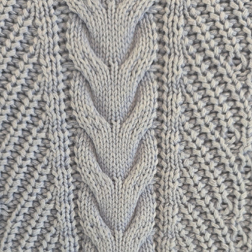 Sky Blue Cable Knit Sweater - Picture 3 of 5
